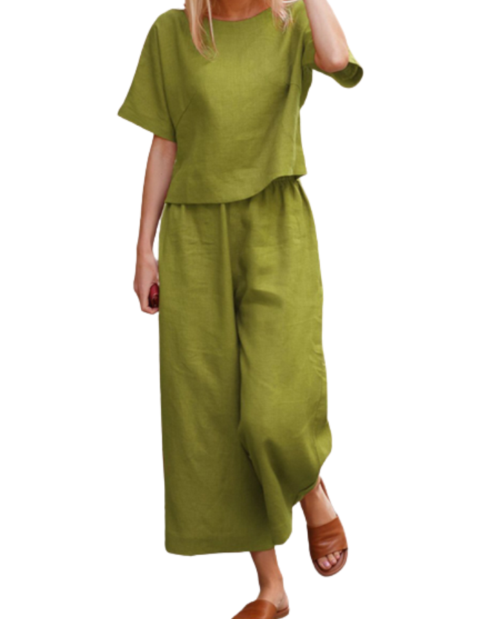 SHOPIQAT Casual Suit Loose Shirt & Trousers Two-Pieces Set - Premium from shopiqat - Just $8.250! Shop now at shopiqat